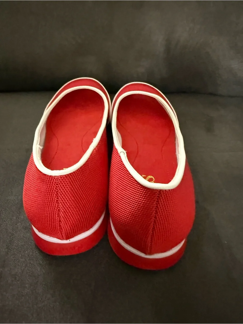 Chaps Red Ballet Flats with White Trim